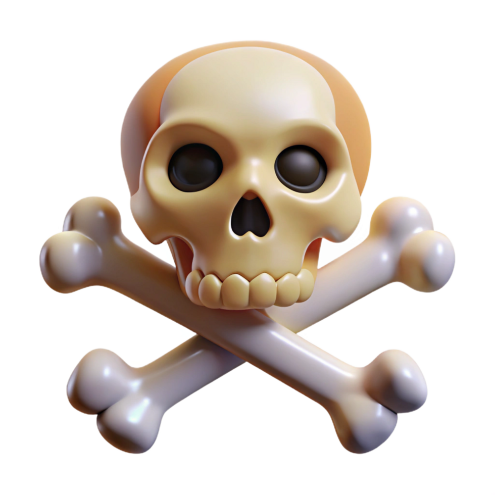 serene vintage Skull and crossbones, pirate symbol, high resolution png