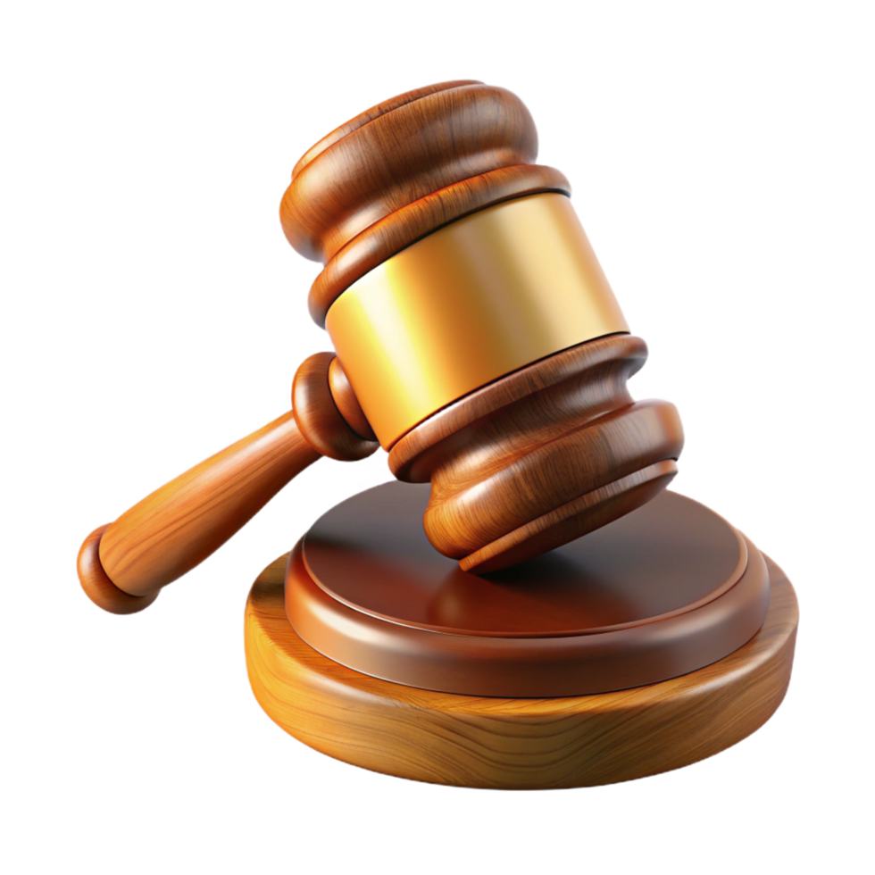 beautiful artistic A gavel, wooden and polished, detailed png