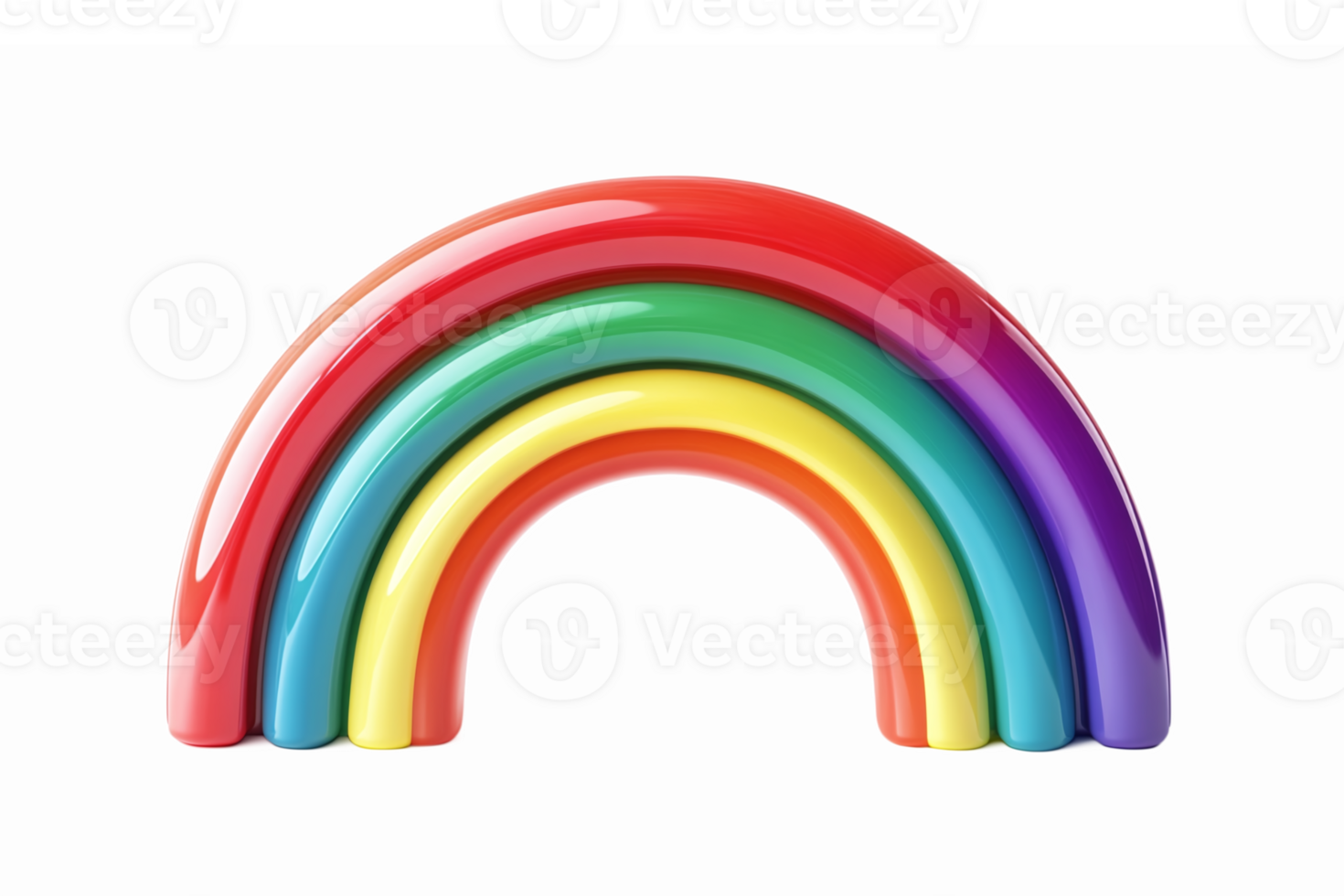 Vibrant Colorful Glossy Rainbow Arc with Transparent Background for Design and Decoration png
