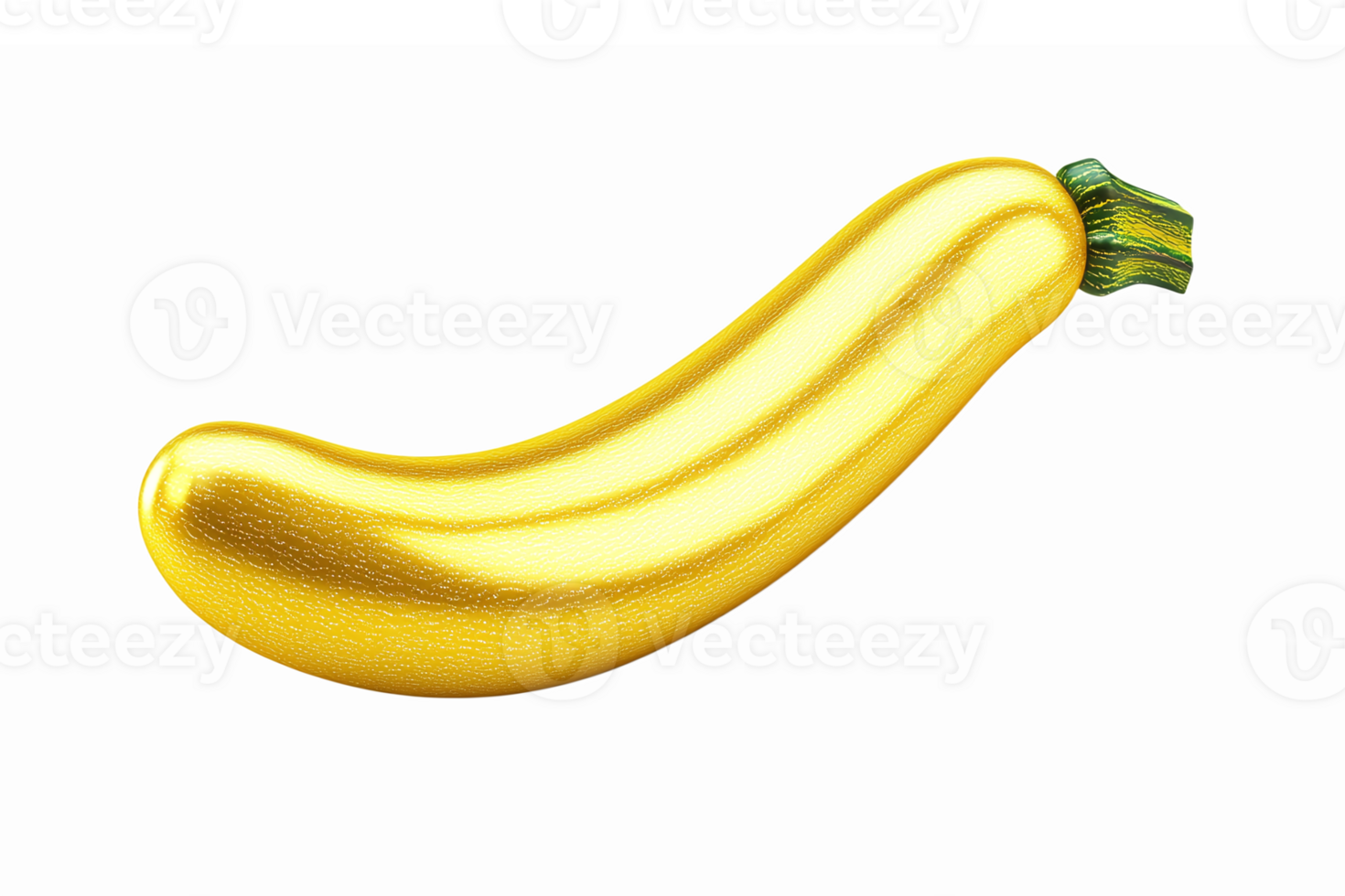Realistic Golden Banana Isolated on Transparent Background for Culinary or Graphic Design Use png