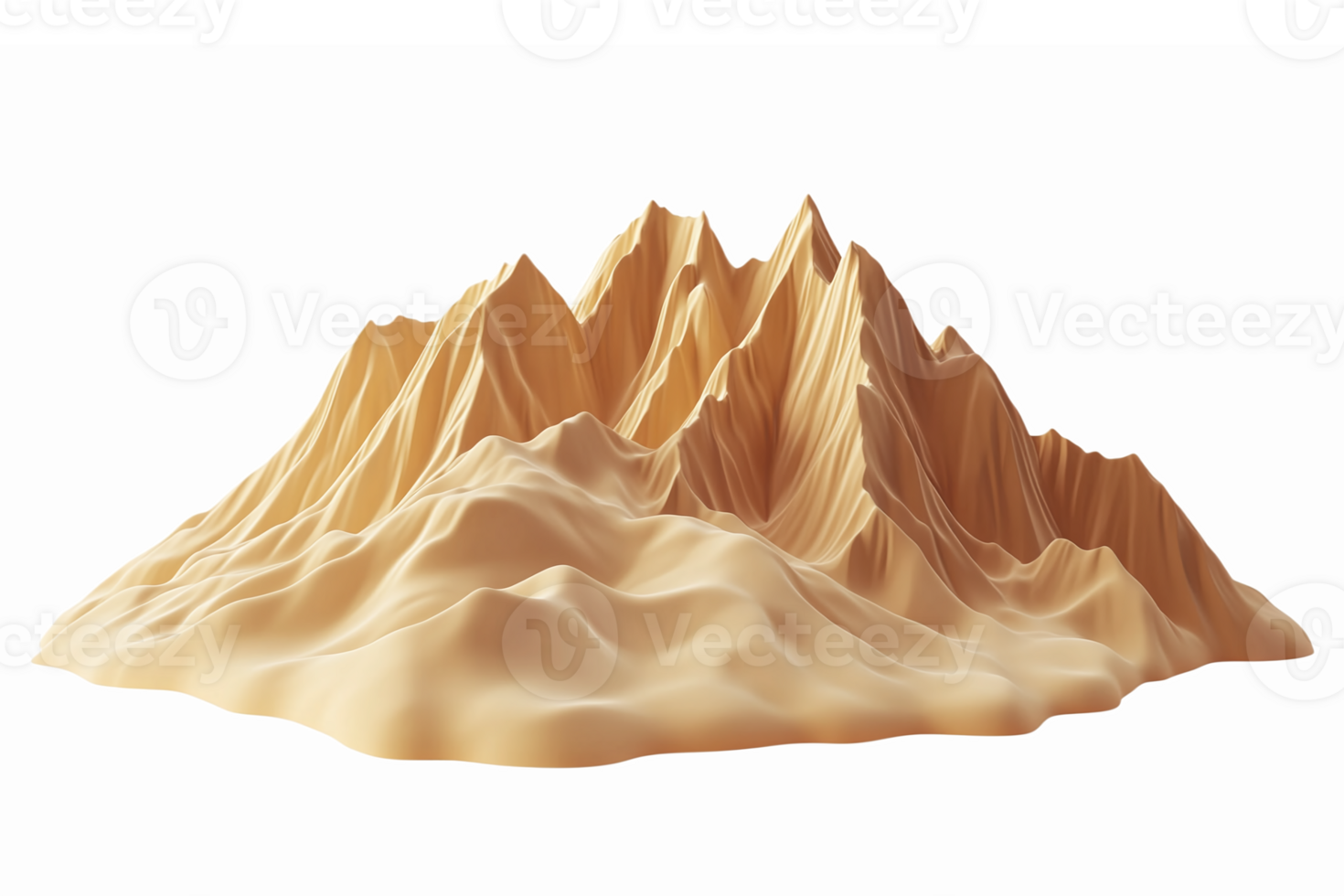Realistic 3D Mountain Landscape Rendering with Detailed Terrain and Smooth Slopes png