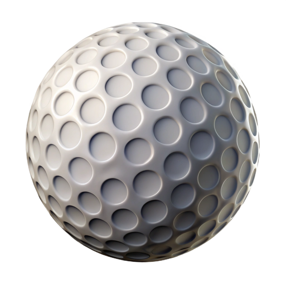 impressive traditional A golf ball, dimpled and white, high resolution png