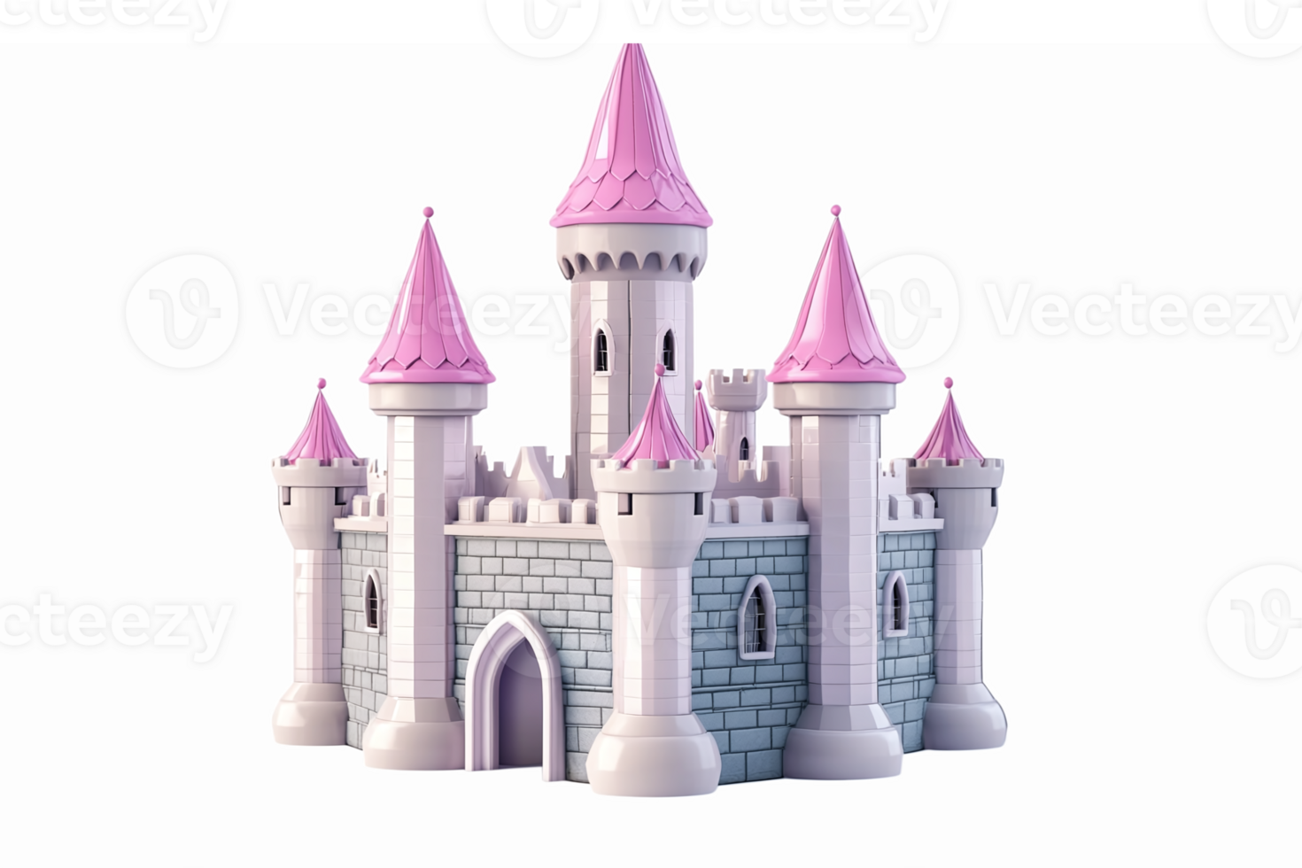 Fairy Tale Castle with Pink Turrets for Enchanting Childrens Themes and Illustrations png
