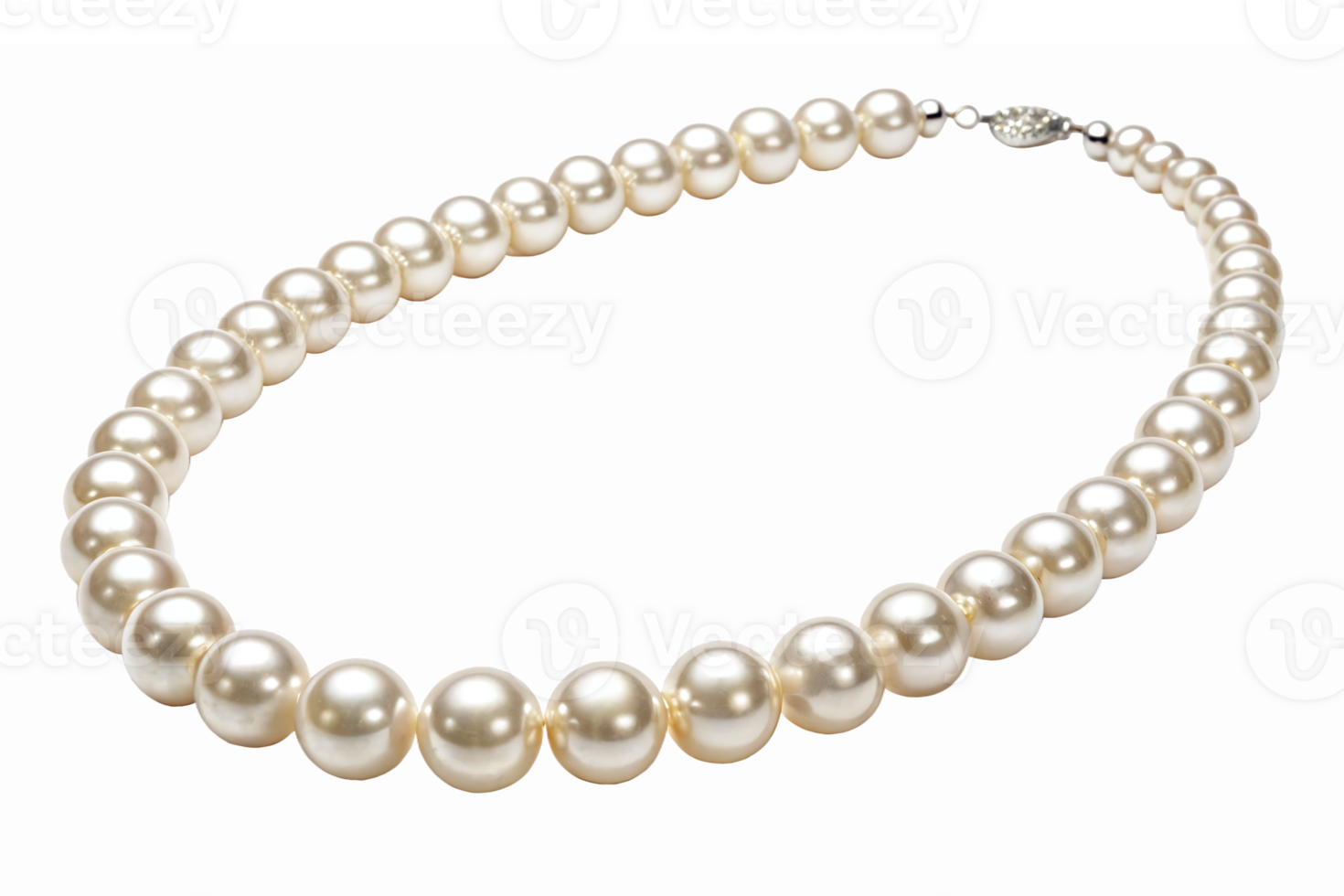 Elegant Pearl Necklace with Glossy White Pearls for Fashion Jewelry and Accessory Designs png