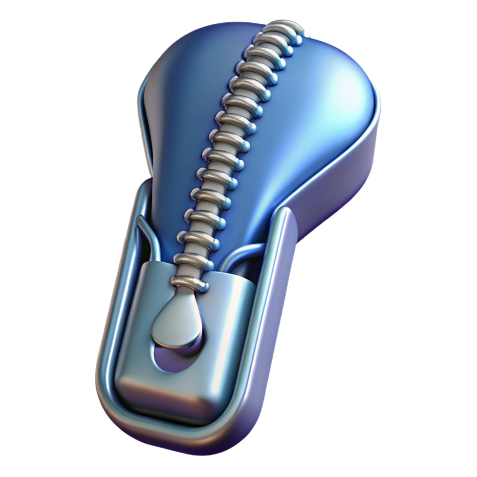 stunning modern A zipper, metallic and closed, exclusive png