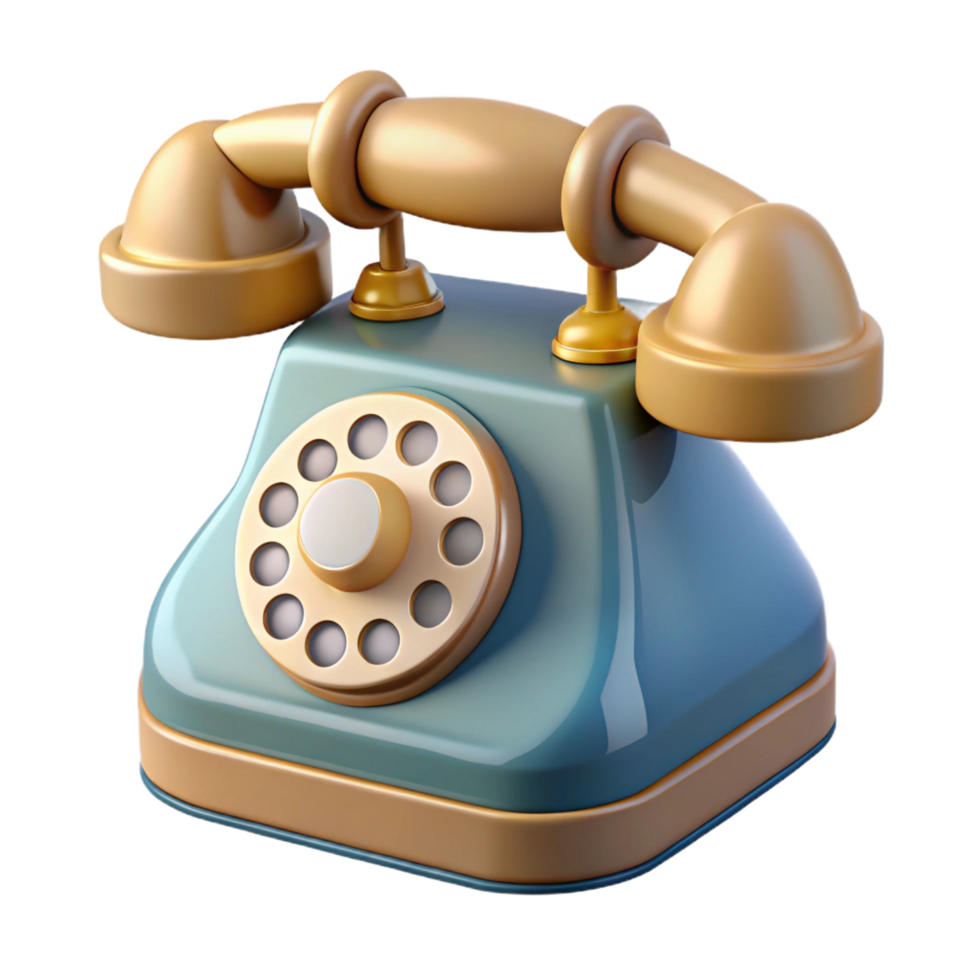 serene vintage A vintage rotary telephone, 4K png