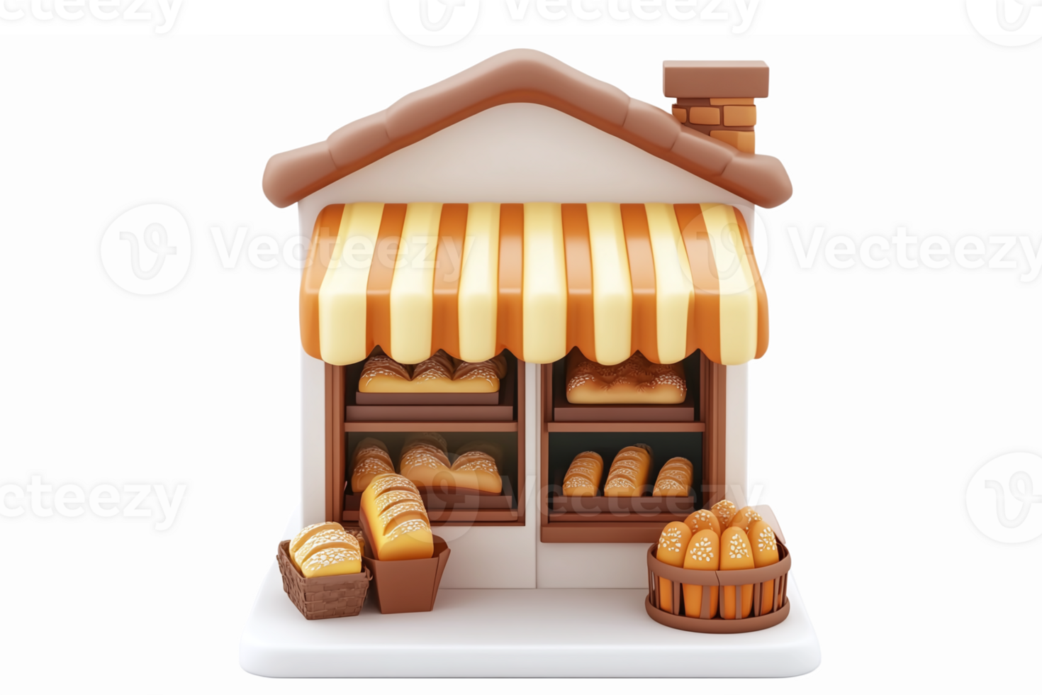 Charming Bakery Shopfront with Fresh Breads Pastries and Warm Welcoming Aesthetic png