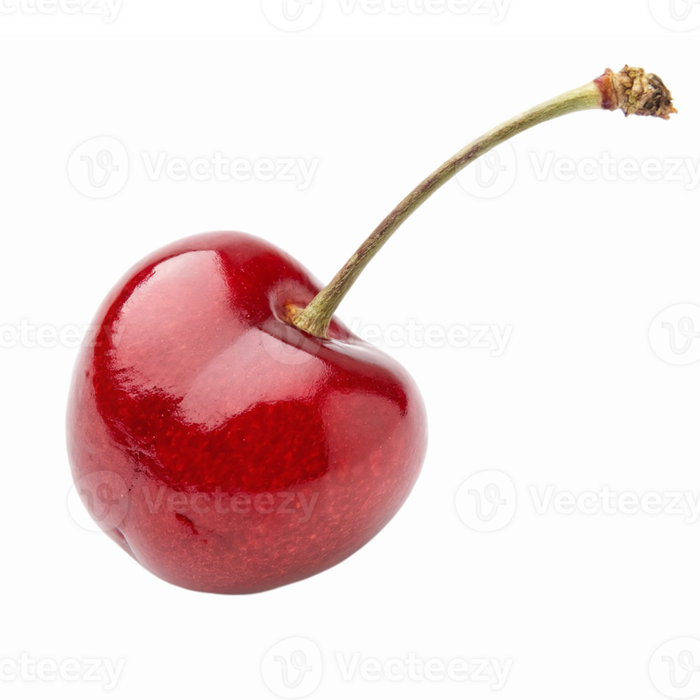 Fresh Red Cherry Isolated with Stem on Transparent Background for Culinary and Design Uses png