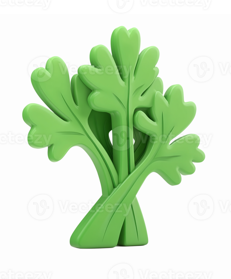Fresh Green Celery Plant Featuring Vibrant Leaves with a Transparent Background for Healthy Designs png