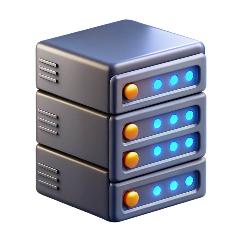 wonderful traditional A server rack unit with blinking lights, genuine png