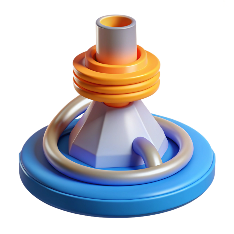 elegant contemporary A 3D printer nozzle extruding filament, high quality png