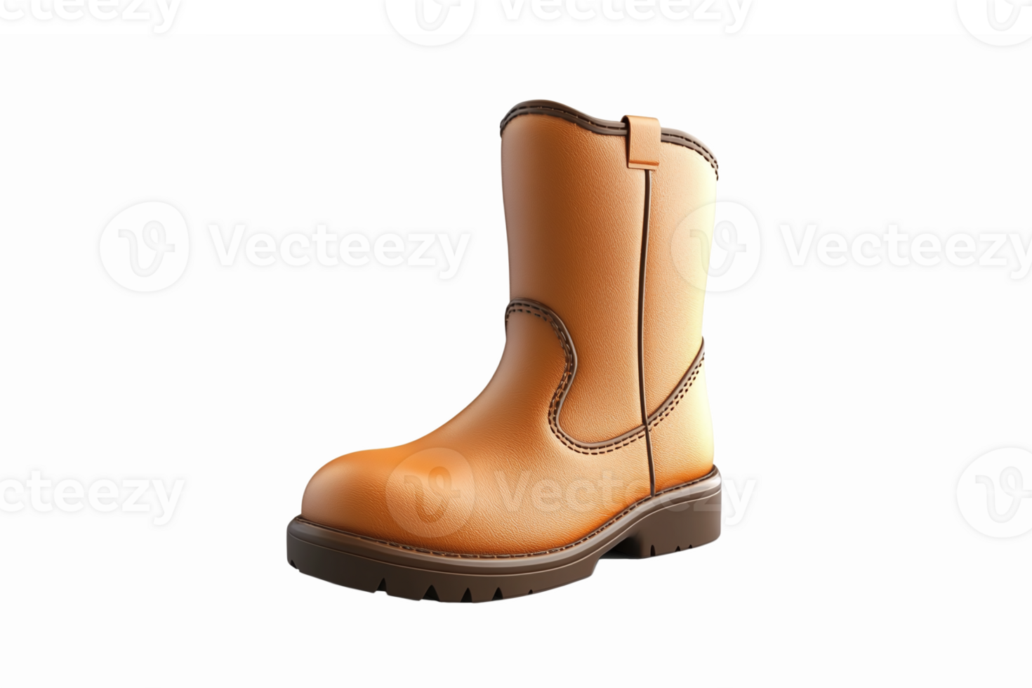 Realistic Brown Work Boot Illustration for Construction and Outdoor Activities png
