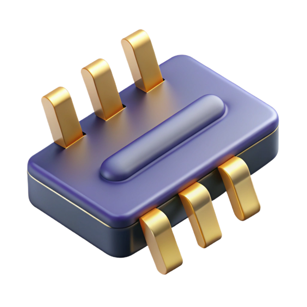 beautiful classic A RAM stick with gold connectors, professional png