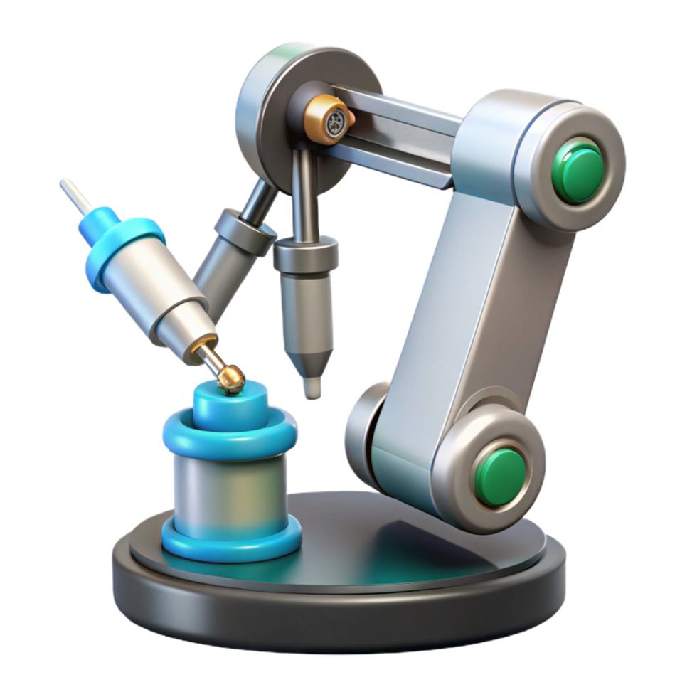 magnificent artistic A surgical robot arm with precision instruments, original png