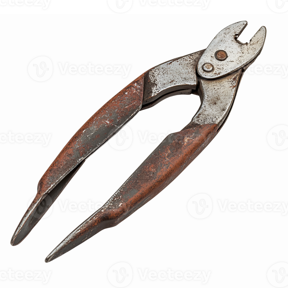 Rusty Vintage Pliers with Worn Handles for DIY Projects and Tool Collecting png
