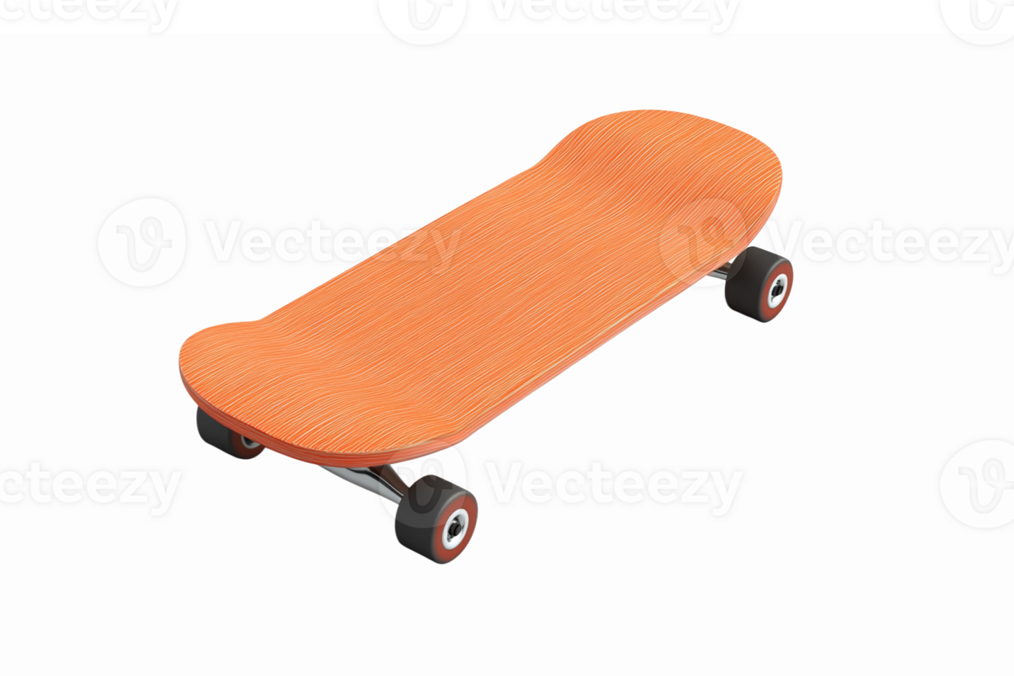 Orange Skateboard with Smooth Design and High Grip Wheels for Extreme Sports Enthusiasts png