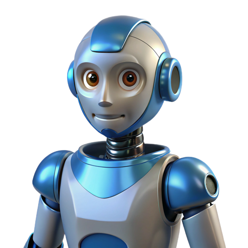 serene minimalist A humanoid robot with artificial intelligence, exclusive png