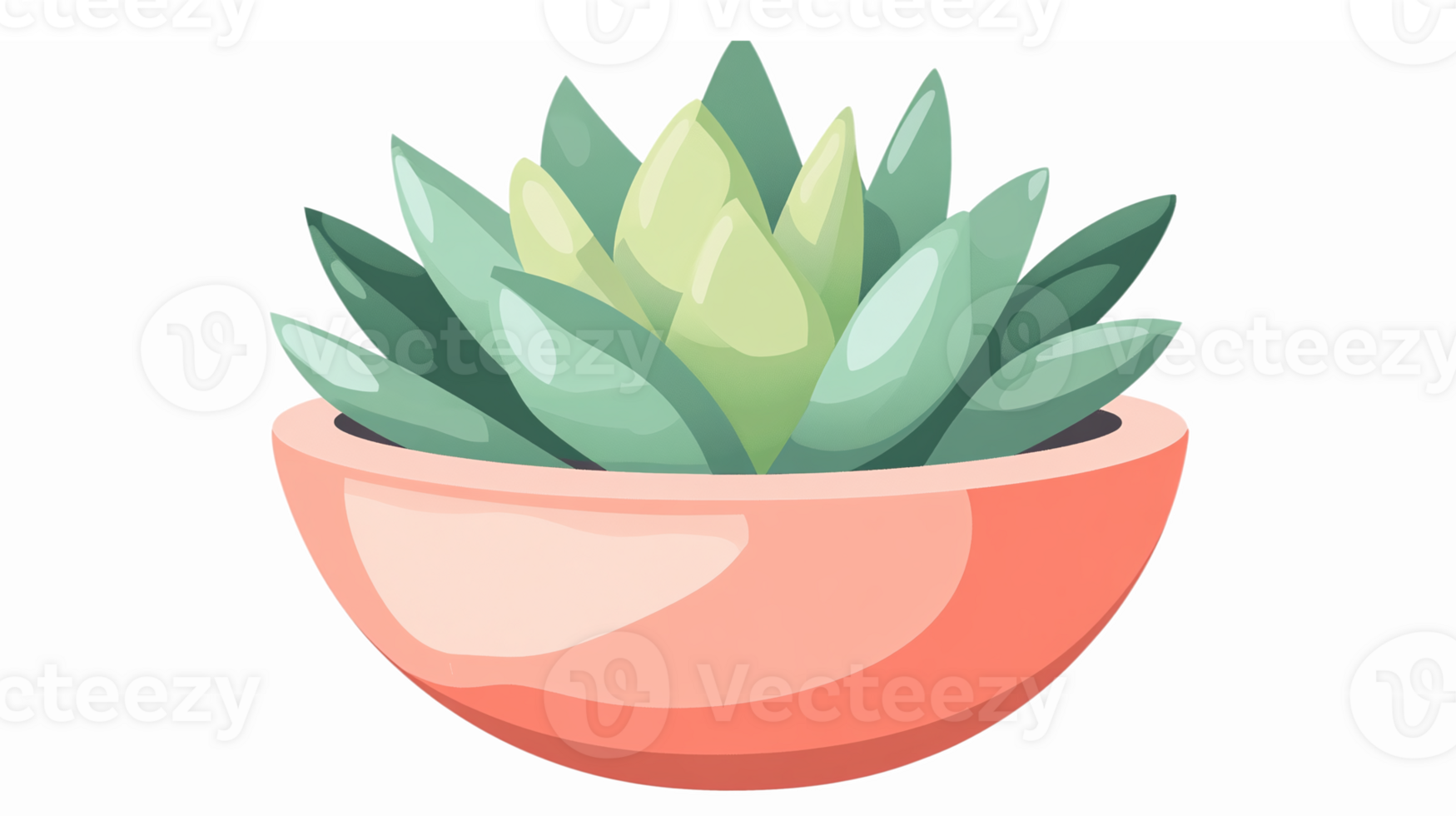 Succulent Plant in Modern Pink Pot with Lush Green Leaves for Home Decor and Gardening png