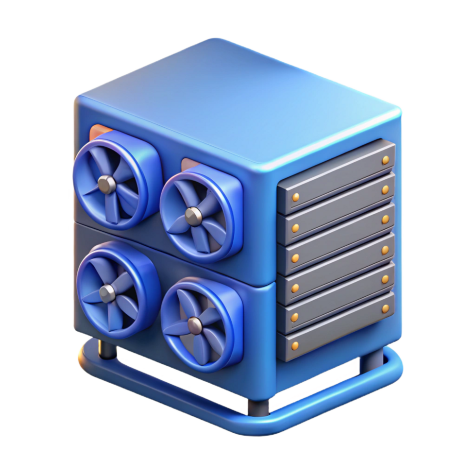 magnificent minimalist Server rack with cooling fans original png