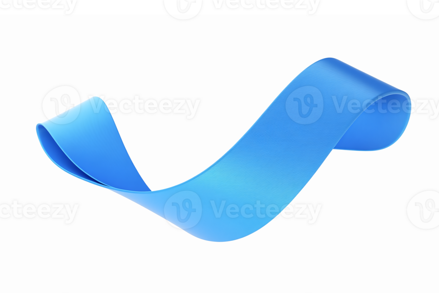 Flowing Blue Ribbon Decorative Element with Smooth Curves for Design and Branding png