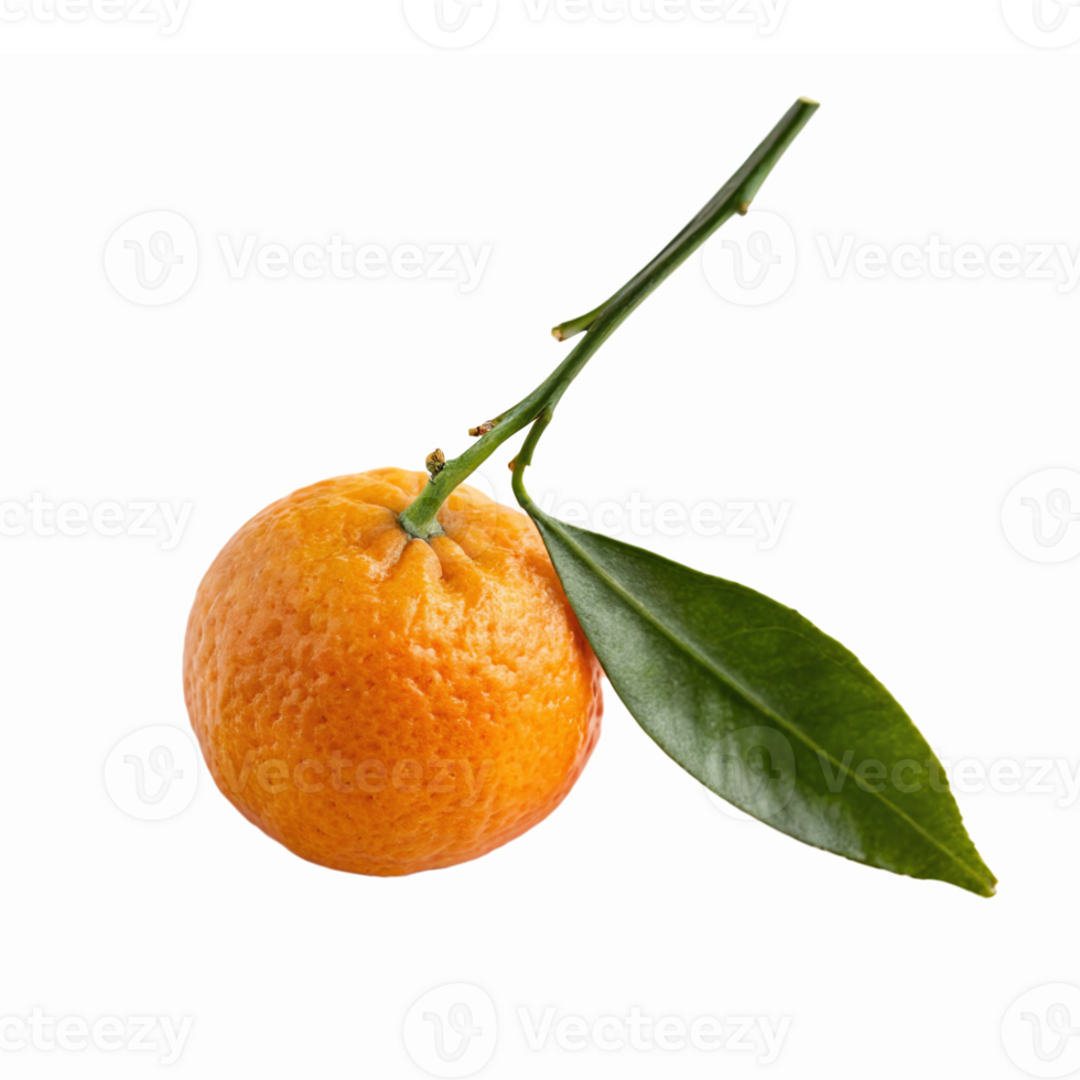 Fresh Vibrant Orange with Leaf Isolated on Transparent Background for Healthy Food Themes png