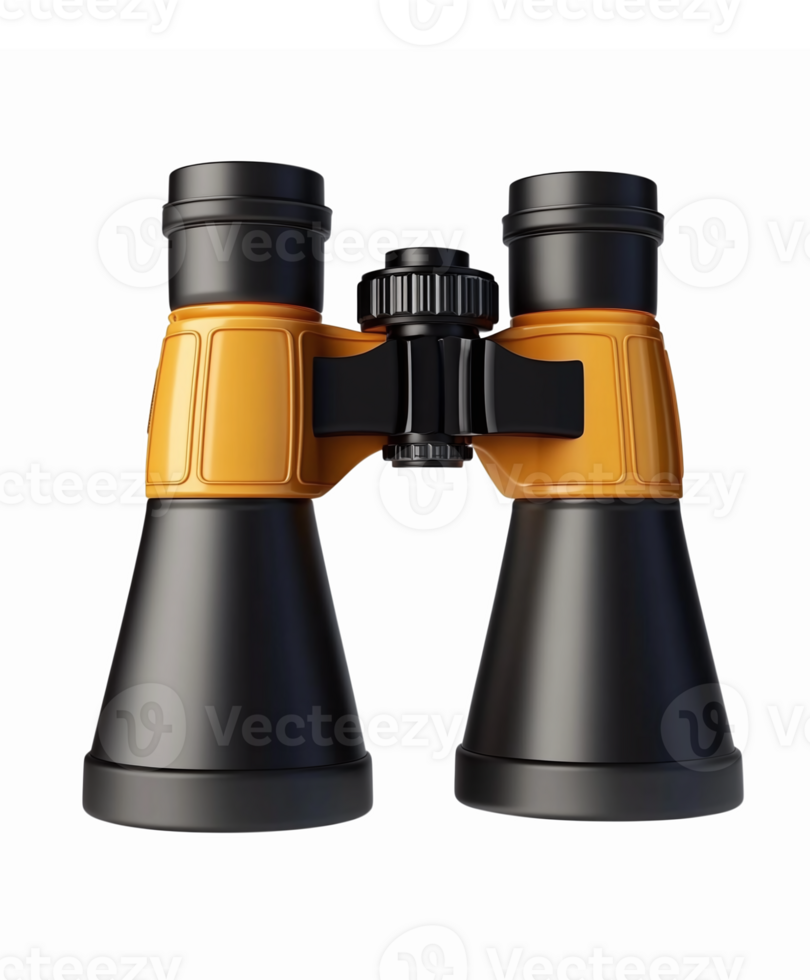 Realistic Black and Yellow Binoculars with Powerful Optics for Outdoor Adventures and Exploration png