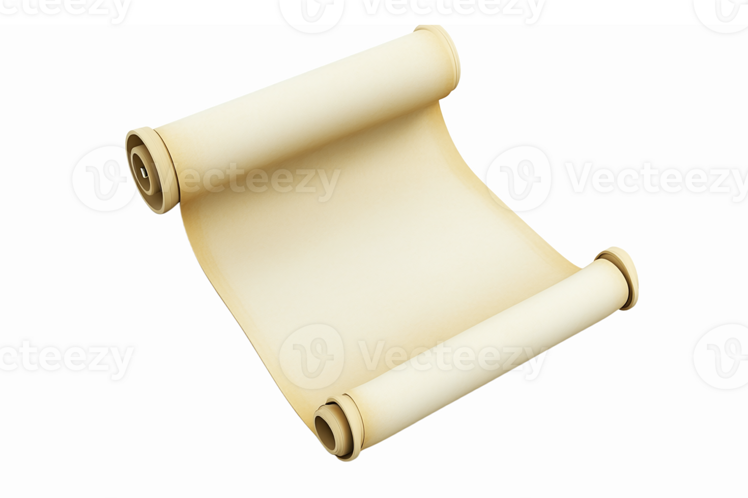 Aged Scroll Paper Design for Templates Notes Invitations Decor with Transparent Background png