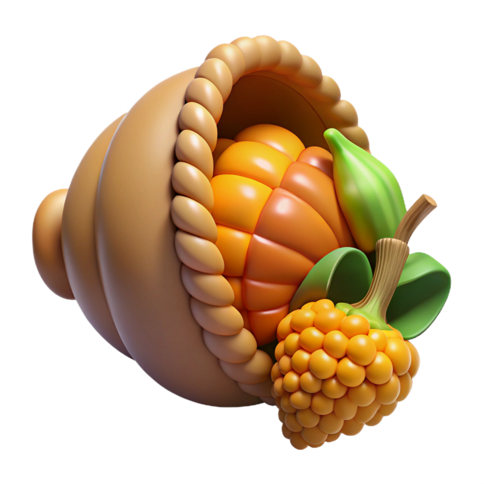 impressive contemporary Cornucopia, horn of plenty, abundance symbol, high resolution png