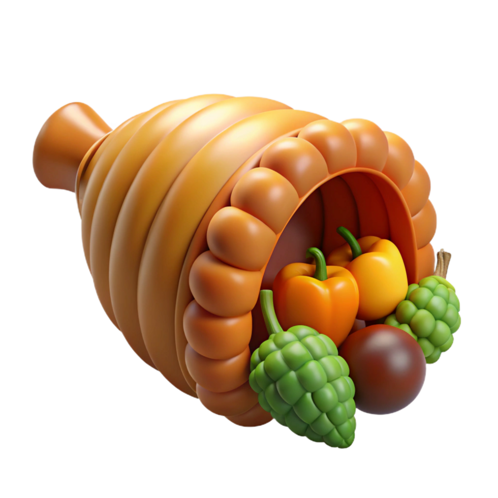 extraordinary rustic Cornucopia, horn of plenty, abundance symbol, professional png