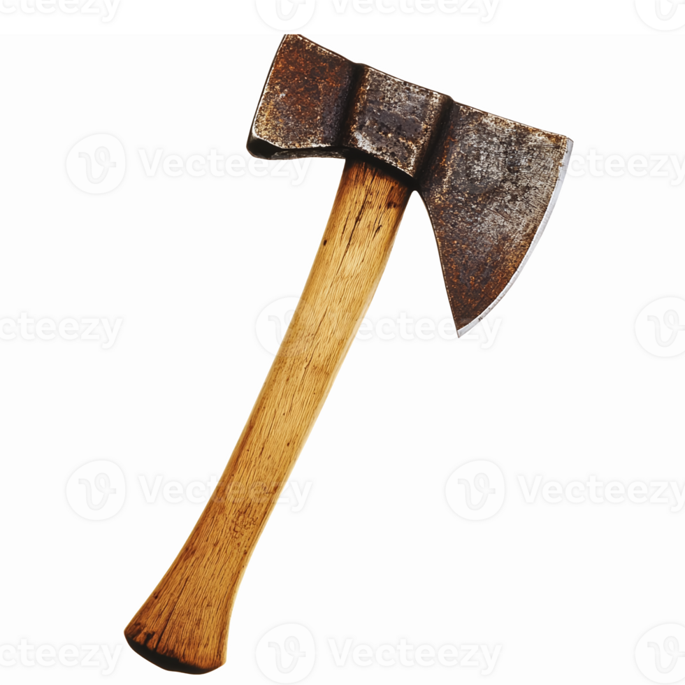 Realistic Vintage Axe with Wooden Handle Perfect for Lumberjack and Outdoor Adventure Themes png