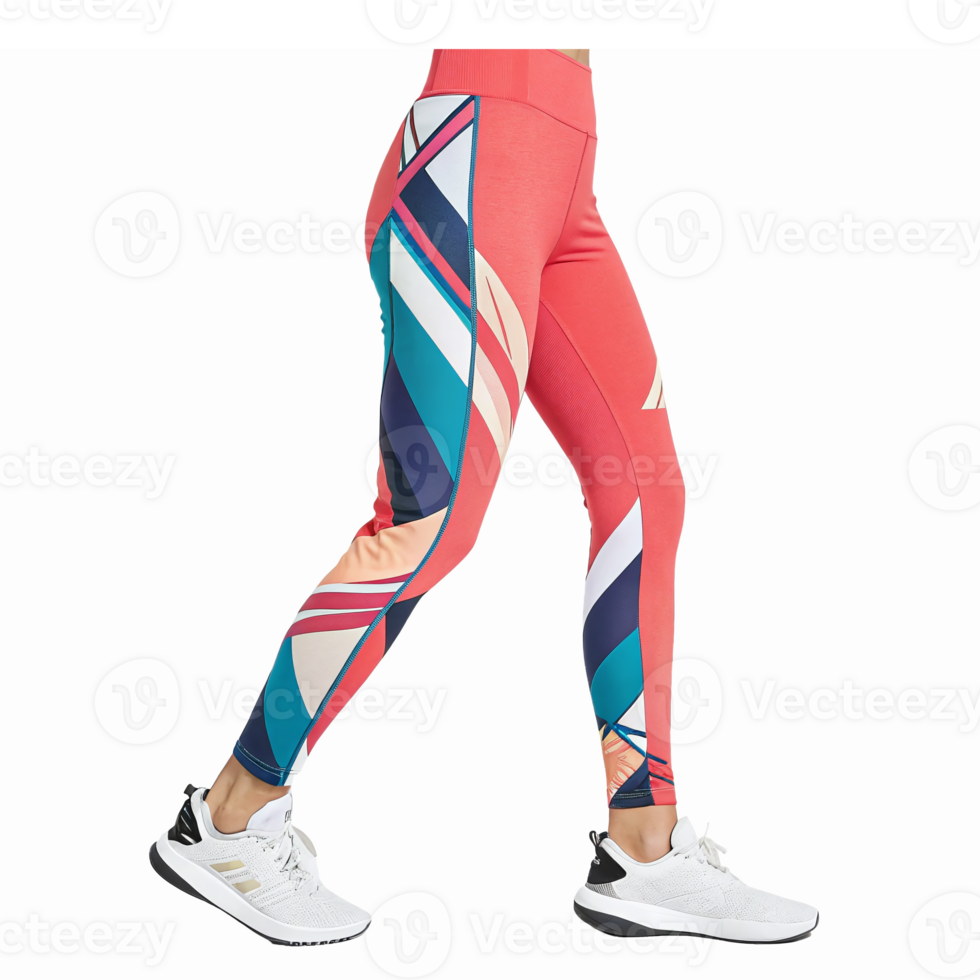 Stylish Womens Athletic Leggings with Geometric Patterns for Fitness and Active Wear png