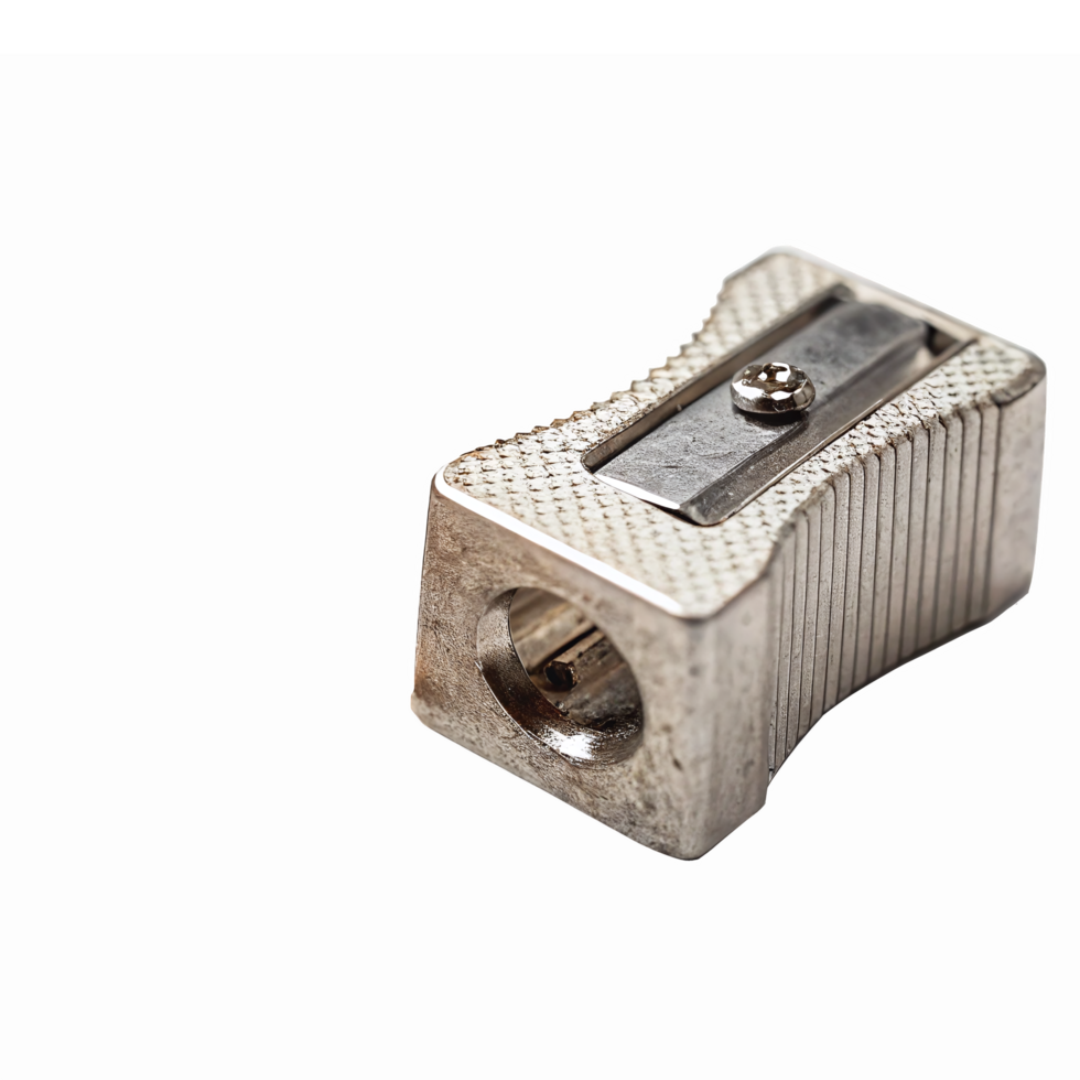 Metal Pencil Sharpener with Transparent Background for School Office and Crafting Needs png