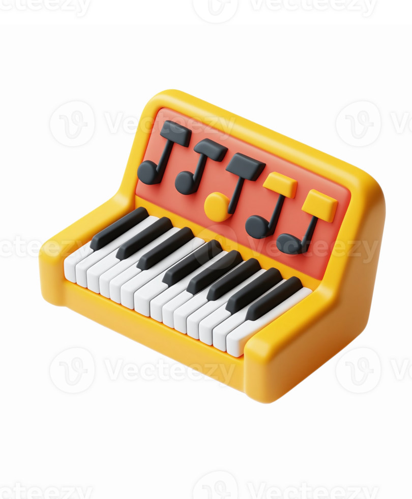 Colorful Mini Keyboard with Musical Notes for Children Music Learning and Play png