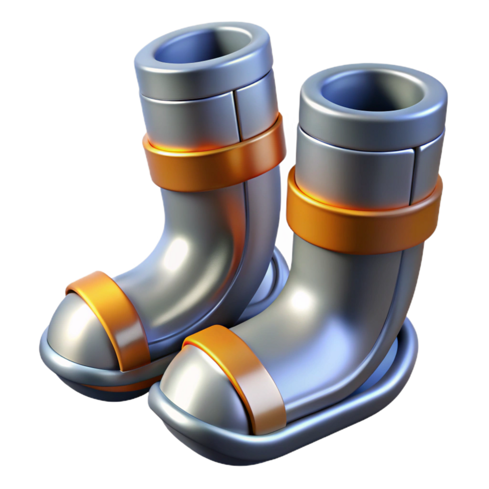 elegant vintage Gravity boots, magnetic, metallic design high quality png
