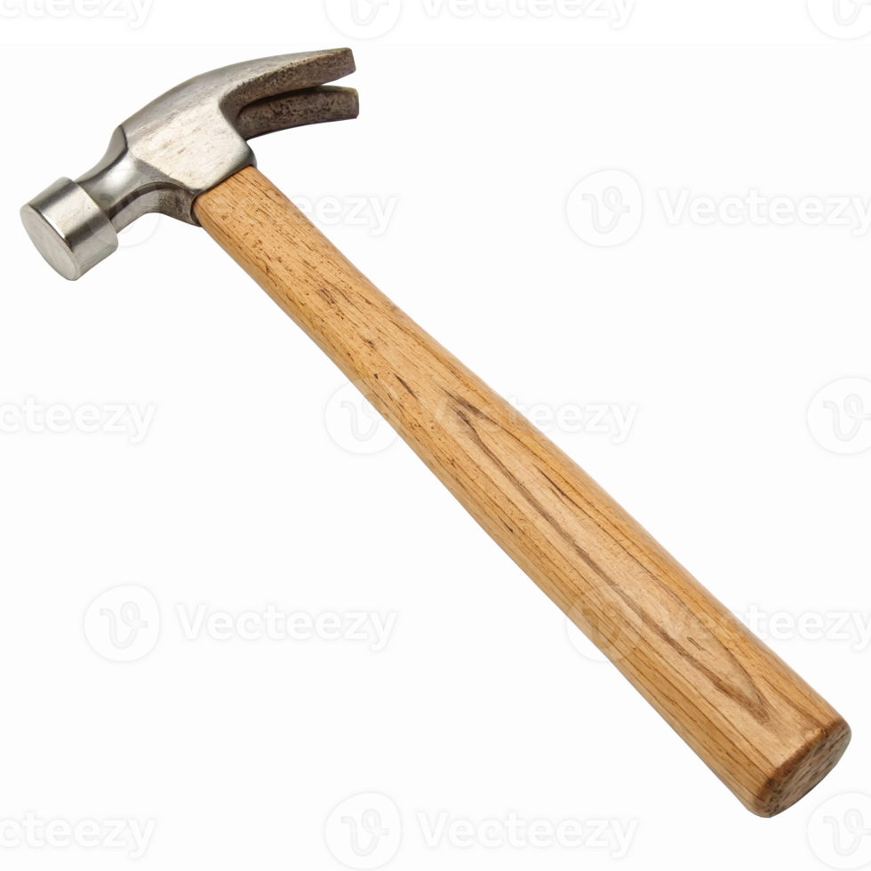 Realistic Hammer Tool with Wooden Handle Ideal for Construction and DIY Projects png