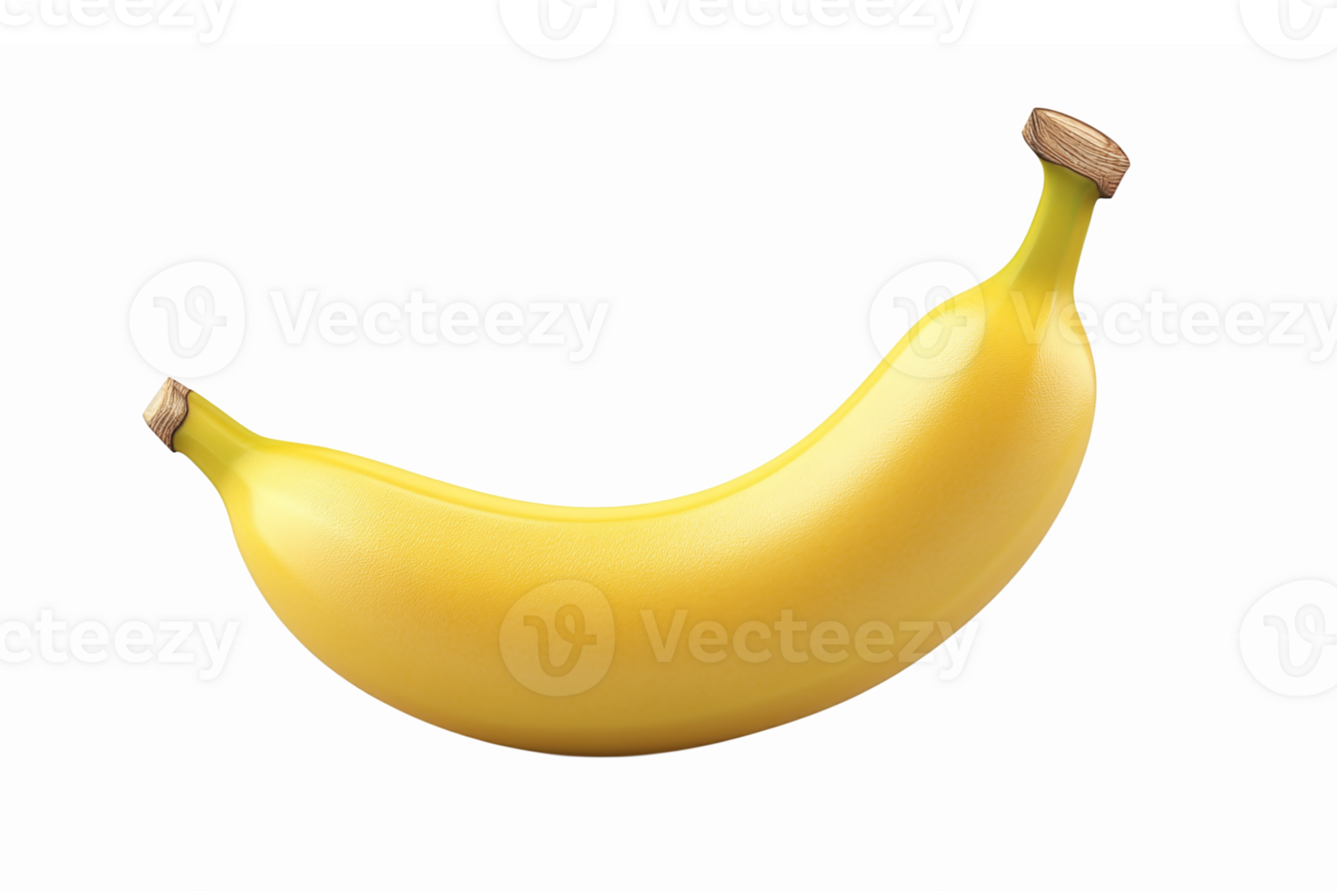 Realistic Yellow Banana Fruit on Transparent Background for Culinary and Design Use png