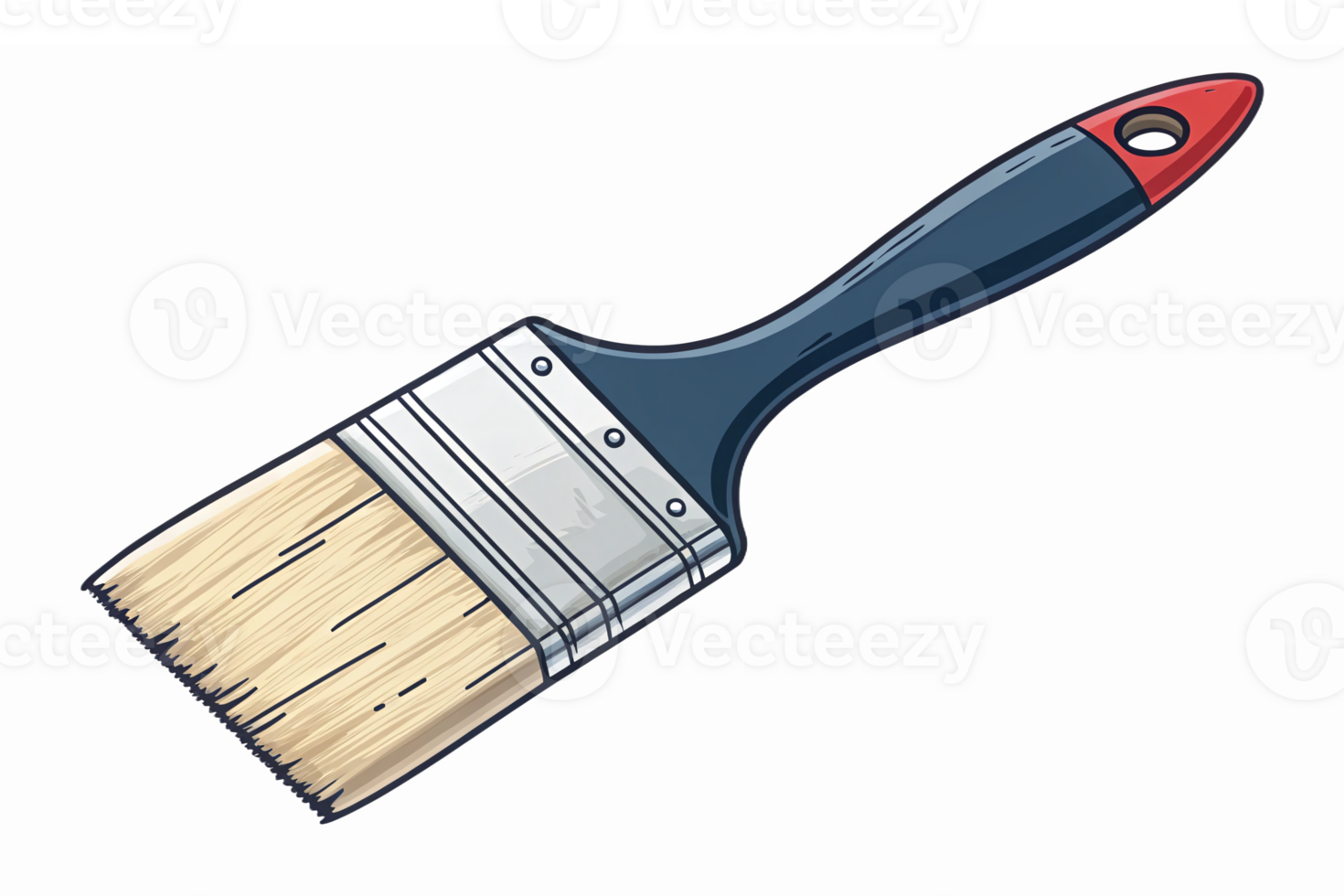 Flat Brush with a Wooden Handle and Bristles for Painting and Home Improvement Projects png