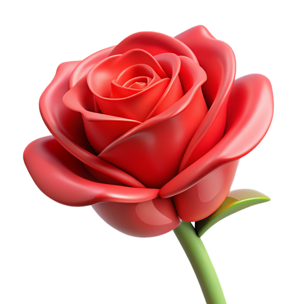 serene creative A single red rose, stylized and abstract 4K png