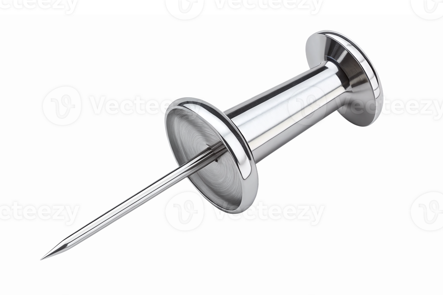 Metal Push Pin with Sharp Point for Office and Home Organization on Transparent Background png
