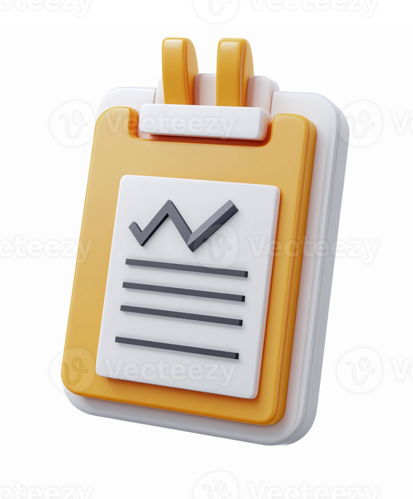 Stylish Clipboard with Graph and Data Sheets for Business and Presentation Needs png