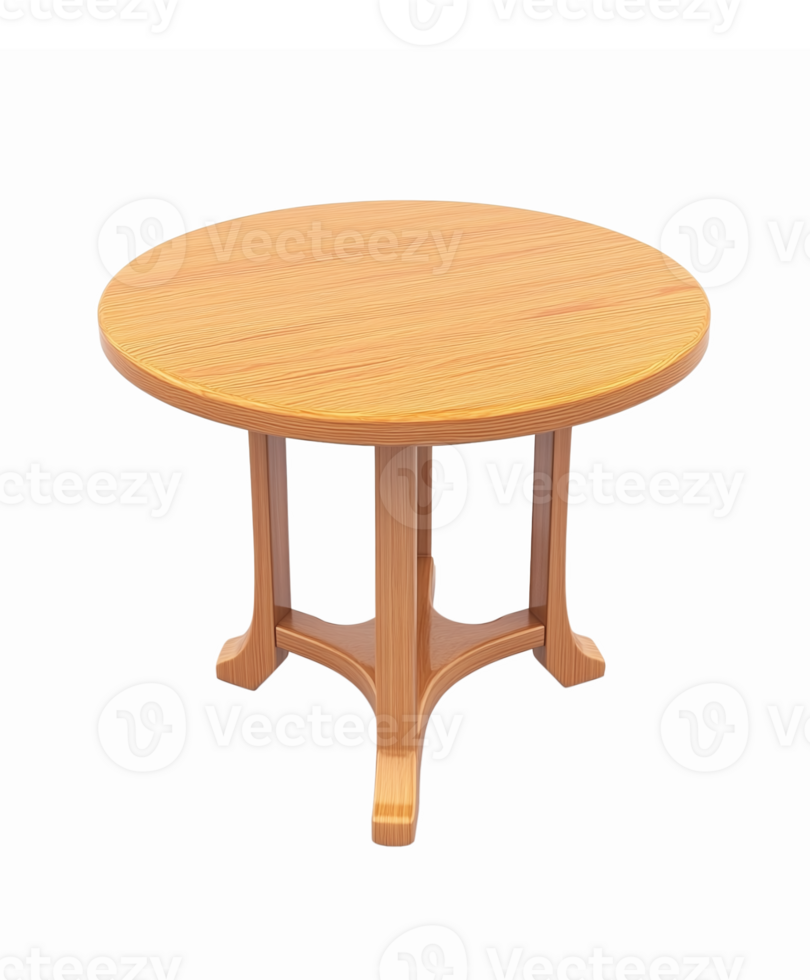 Round Wooden Dining Table with Sturdy Legs in Minimalist Design for Home or Office Use png