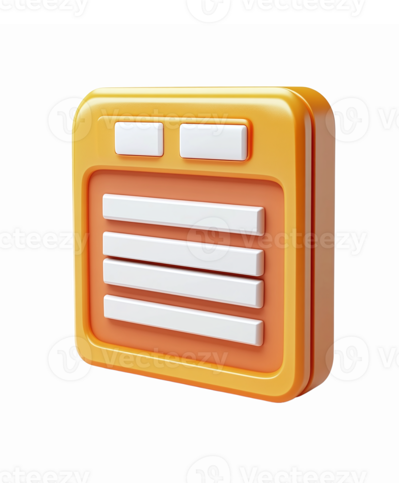 Colorful 3D of a User Interface Button with Vertical Lines for Applications and Websites png