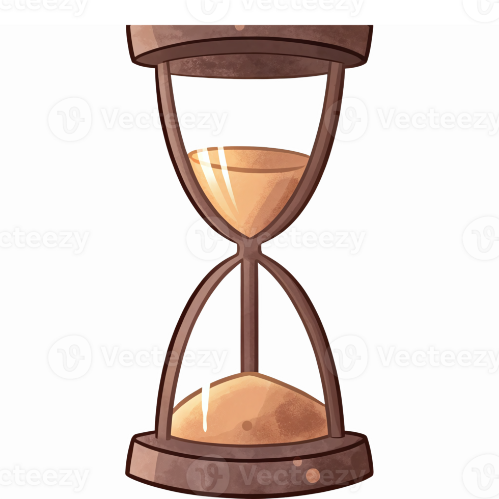 Vintage Sand Timer with Flowing Sand Symbolizing Time Management and Productivity png