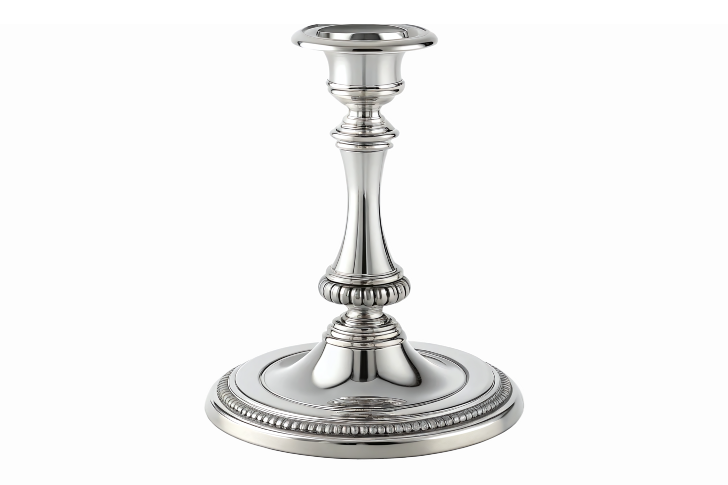 Elegant Silver Candlestick Holder with Classic Design for Home Decor and Table Settings png