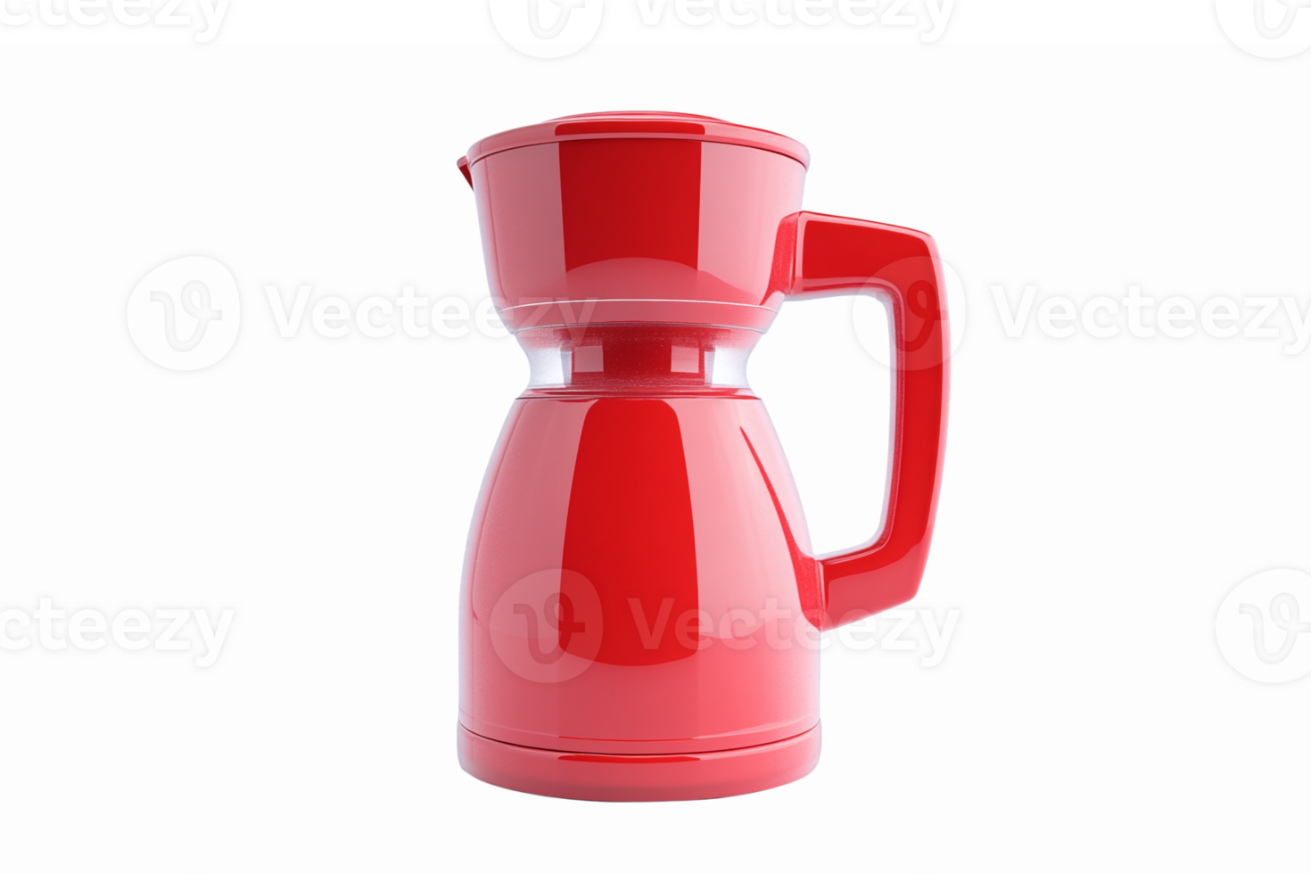 Bright Red Coffee Pot with Stylish Modern Design and Smooth Finish Ideal for Kitchen Decor png