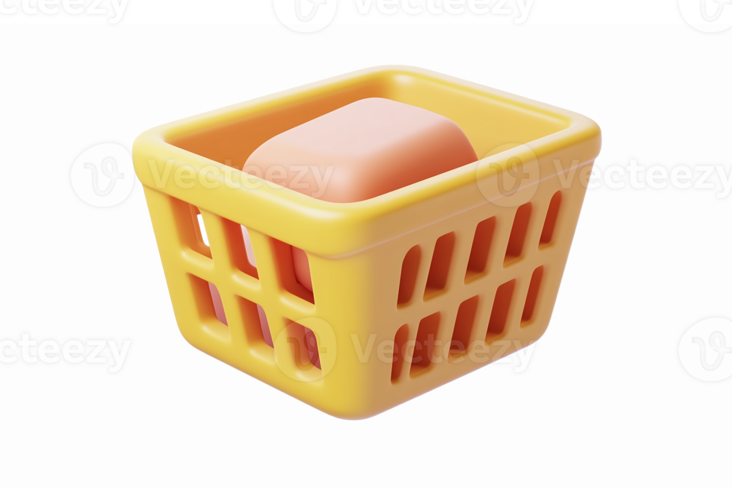 Colorful Yellow Plastic Basket with Soap Bar for Household Organization and Cleaning png
