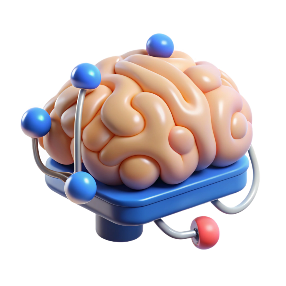 vibrant rustic Brain-computer interface with neural connectors exclusive png