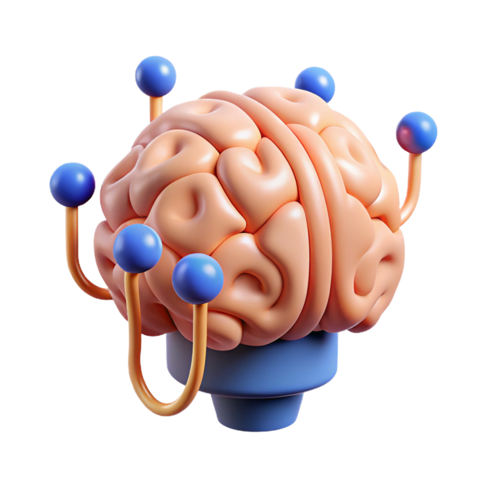 magnificent modern Brain-computer interface with neural connectors original png