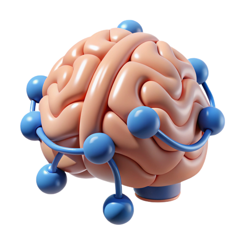 dramatic rustic Brain-computer interface with neural connectors high quality png