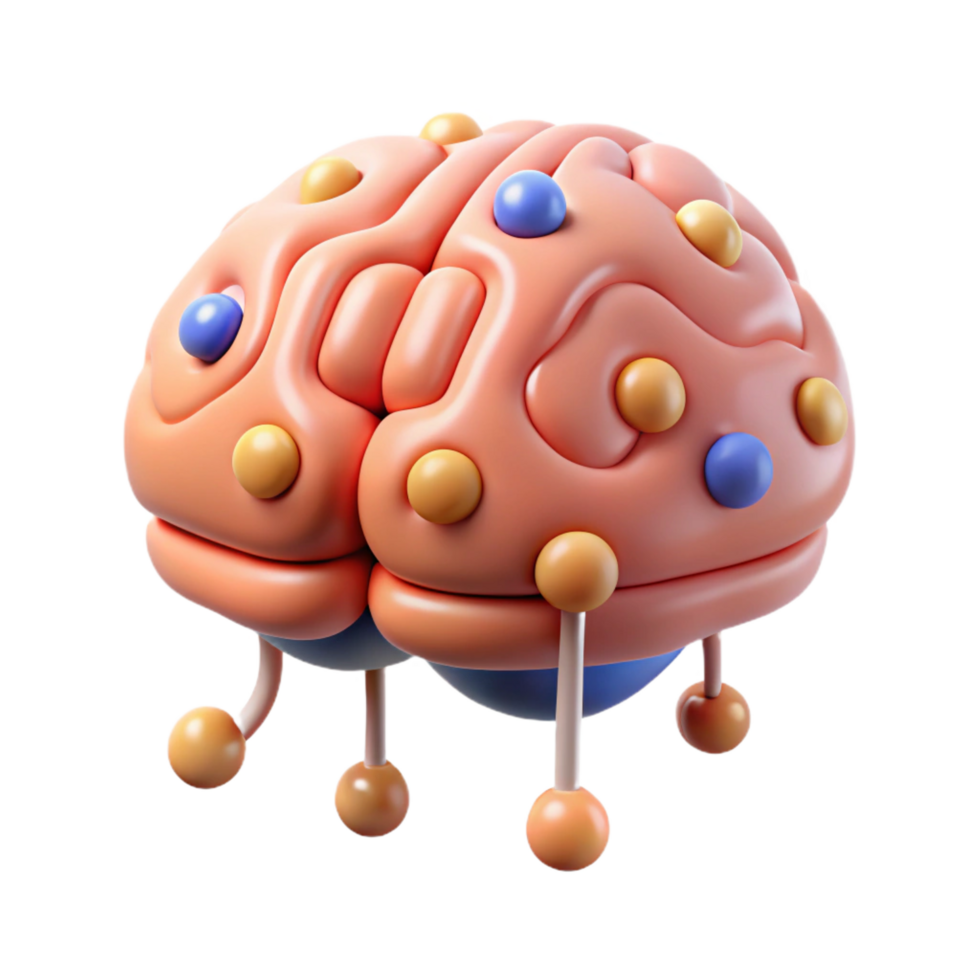 stunning classic Brain-computer interface with neural connectors exclusive png